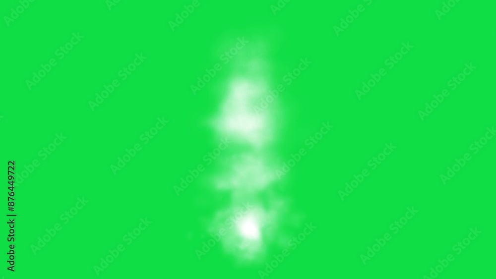 White smoke vapour cloud sky smog flowing mystic effect on chroma key green screen alpha channel background