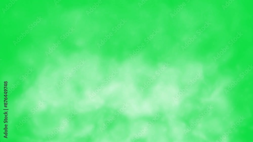 White smoke vapour cloud sky smog flowing mystic effect on chroma key green screen alpha channel background