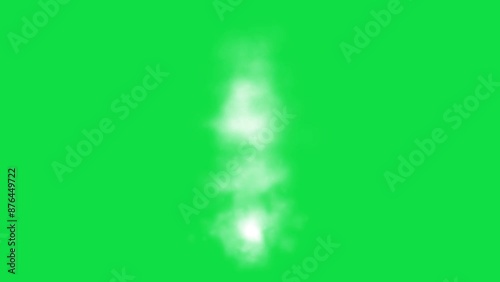 White smoke vapour cloud sky smog flowing mystic effect on chroma key green screen alpha channel background