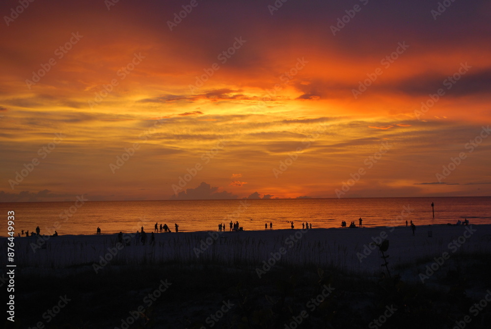 Naklejka premium sunset on the beach