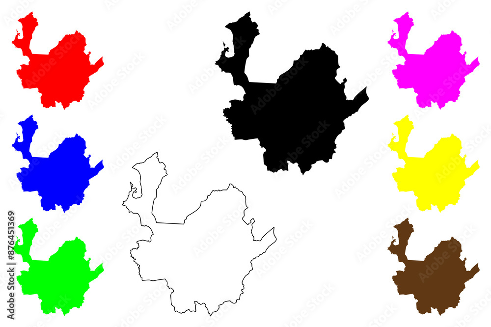 Obraz premium Antioquia Department (Colombia, Republic of Colombia, Departments of Colombia) map vector illustration, scribble sketch Department of Antioquia map..