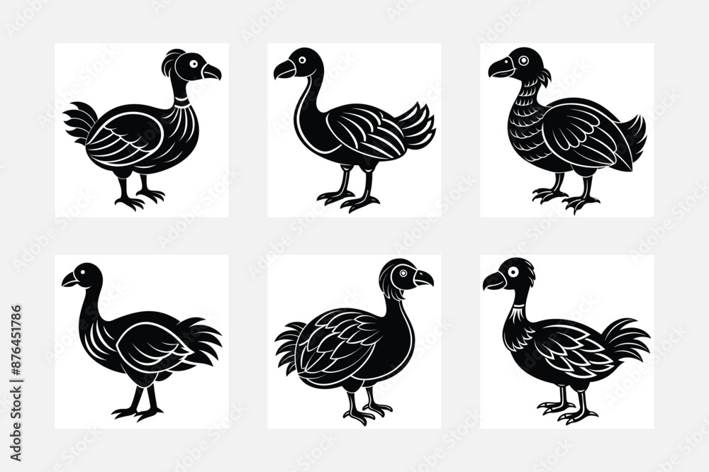 Fototapeta premium Dodo illustration bundle