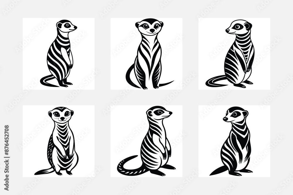 Fototapeta premium Meerkat illustration bundle