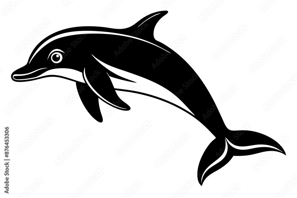 Obraz premium dolphin silhouette vector illustration
