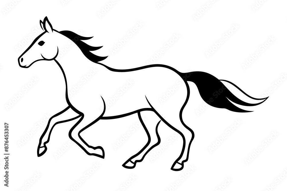 Obraz premium horse silhouette vector illustration