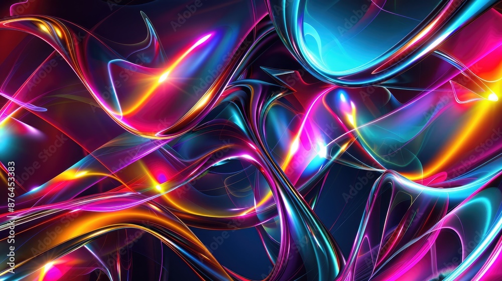 Abstract neon background with vibrant colors and light effects Abstract neon background with vibrant colors and light effects