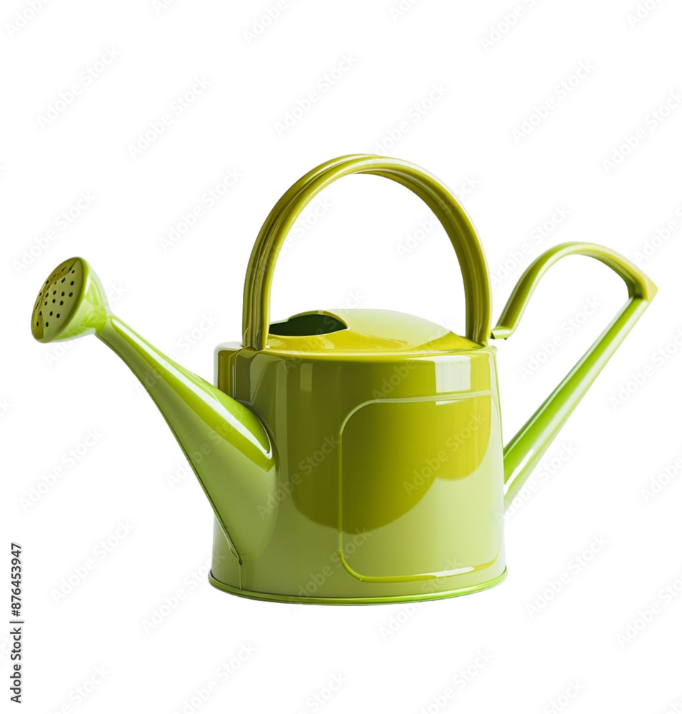Plastic watering can on isolated transparent background Plastic watering can on isolated transparent background