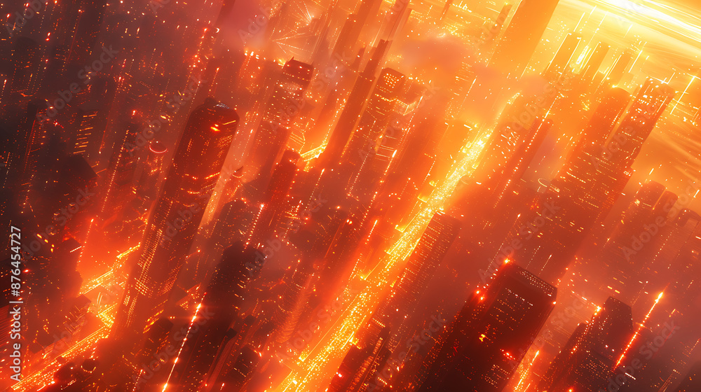 Cyberpunk Cityscape: Neon Data Flows Cyberpunk Cityscape: Neon Data Flows