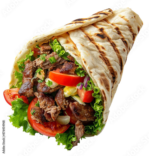 shawarma on isolated transparent background