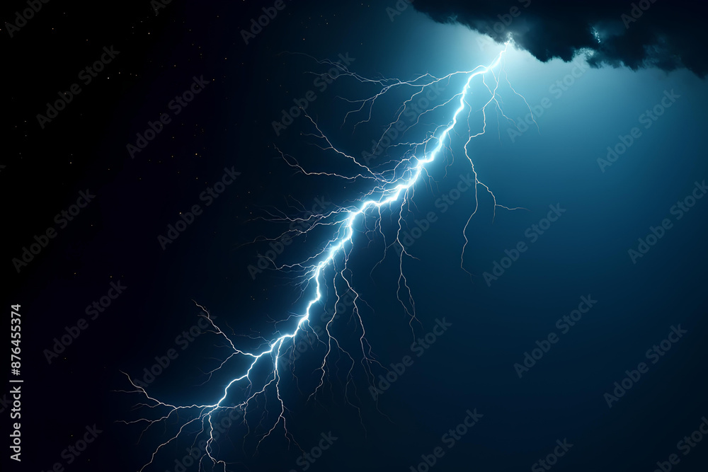 bright lightning in a stormy night sky