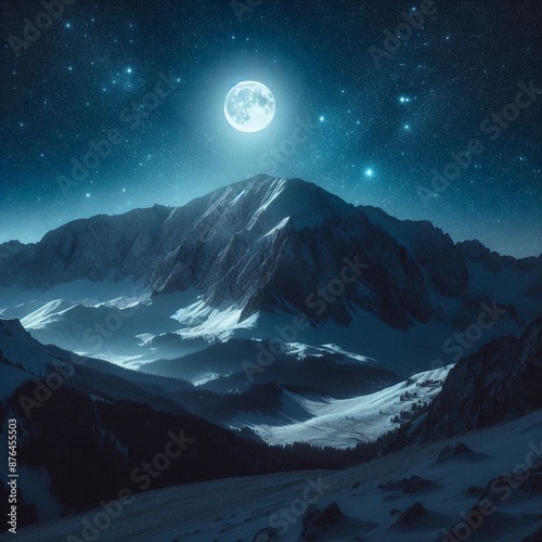 mountains in the night
