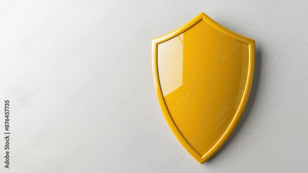White background with yellow shield White background with yellow shield