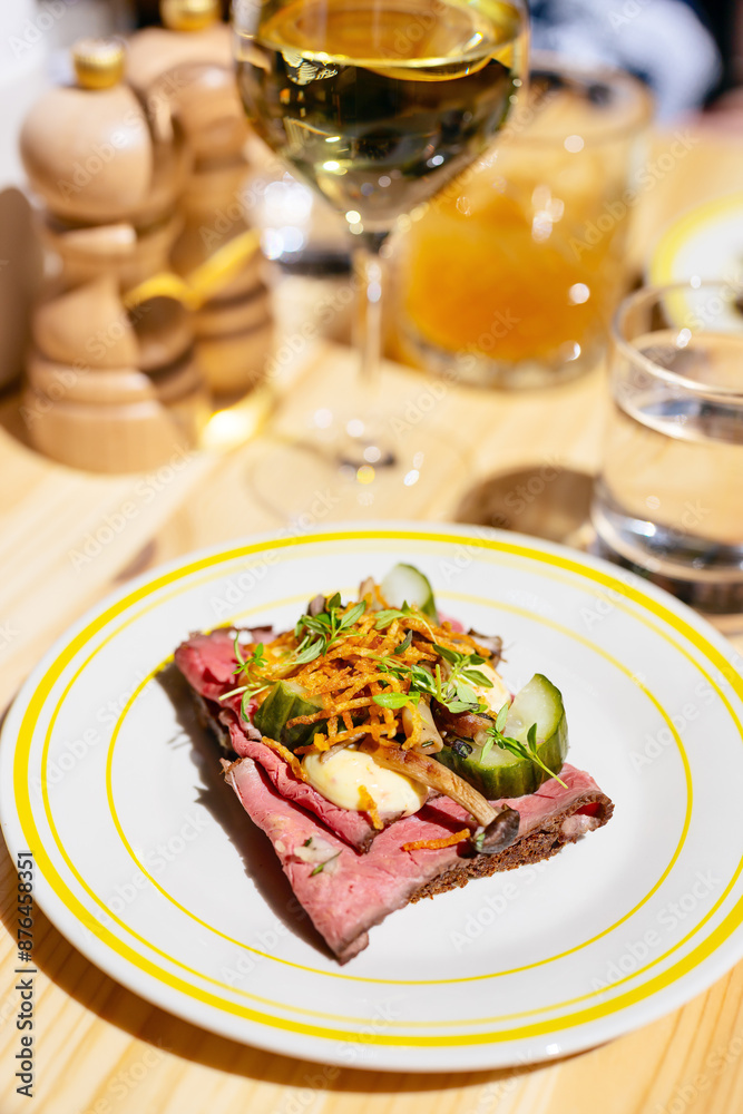 Danish smorrebrod traditional open sandwich Danish smorrebrod traditional open sandwich
