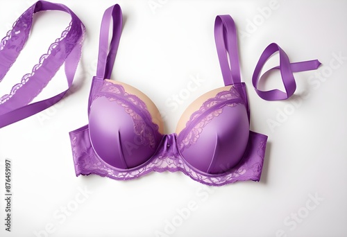 Violet bra isolated on a white background 