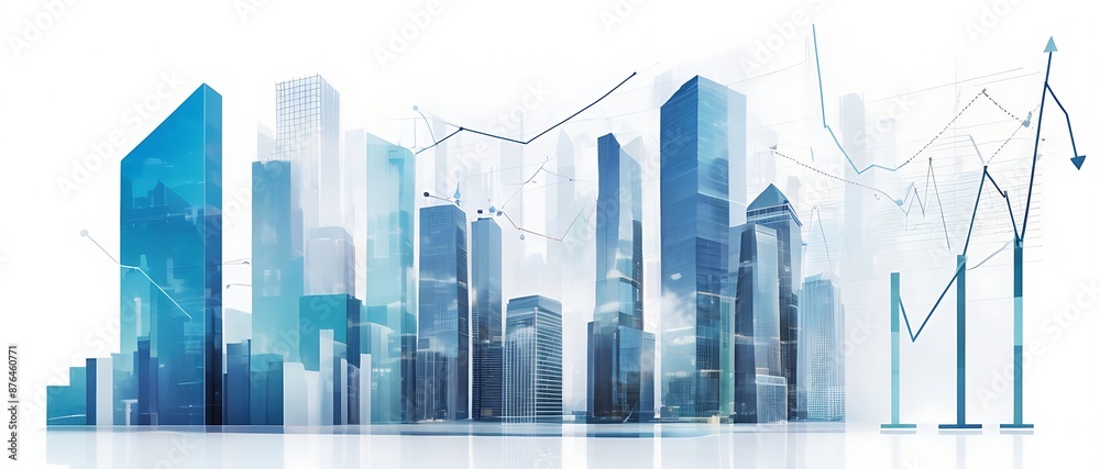 City skyline with digital data overlay ideal for technology, urban development, data analytics, and futuristic concept designs. Futuristic cityscape with data visualization. City skyline with digital data overlay ideal for technology, urban development, data analytics, and futuristic concept designs. Futuristic cityscape with data visualization.
