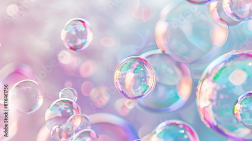 Pastel Dreams Serene Soap Bubbles Floating in a Whimsical Gradient Background Soft and Delicate Photography with Canon EOS R 85mm Lens