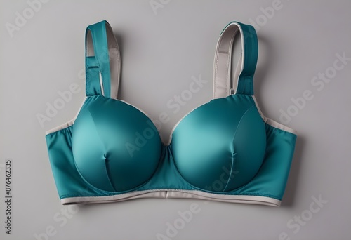 Women's padded bra isolated on gray background 