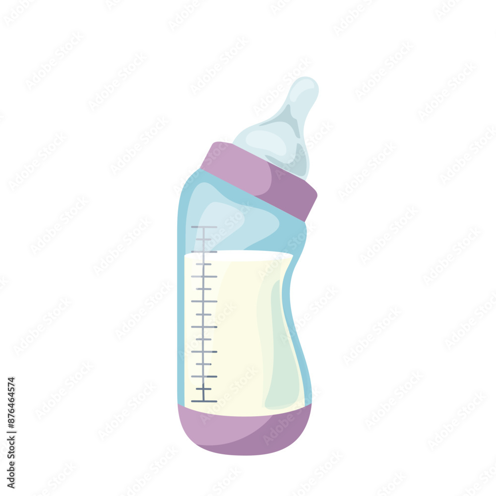 Single baby milk bottle with pacifier nipple tilt and measurement scale volume for newborn feeding Single baby milk bottle with pacifier nipple tilt and measurement scale volume for newborn feeding
