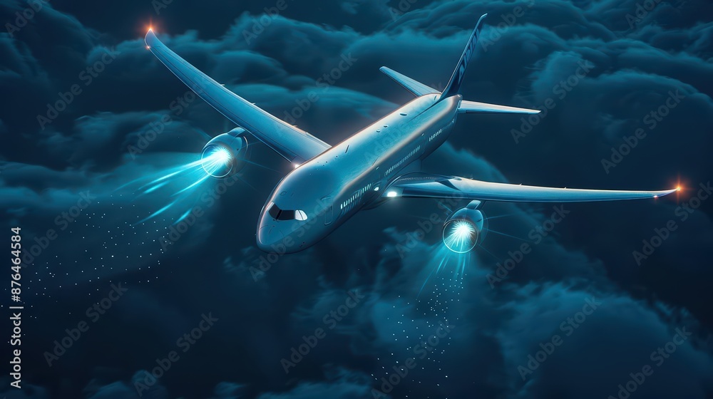 Fototapeta premium A futuristic airline offers flights through a strange