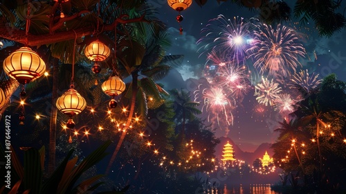 Enchanting Diwali Nights Lanterns Aglow Fireworks Alight in a Joyous Celebration
