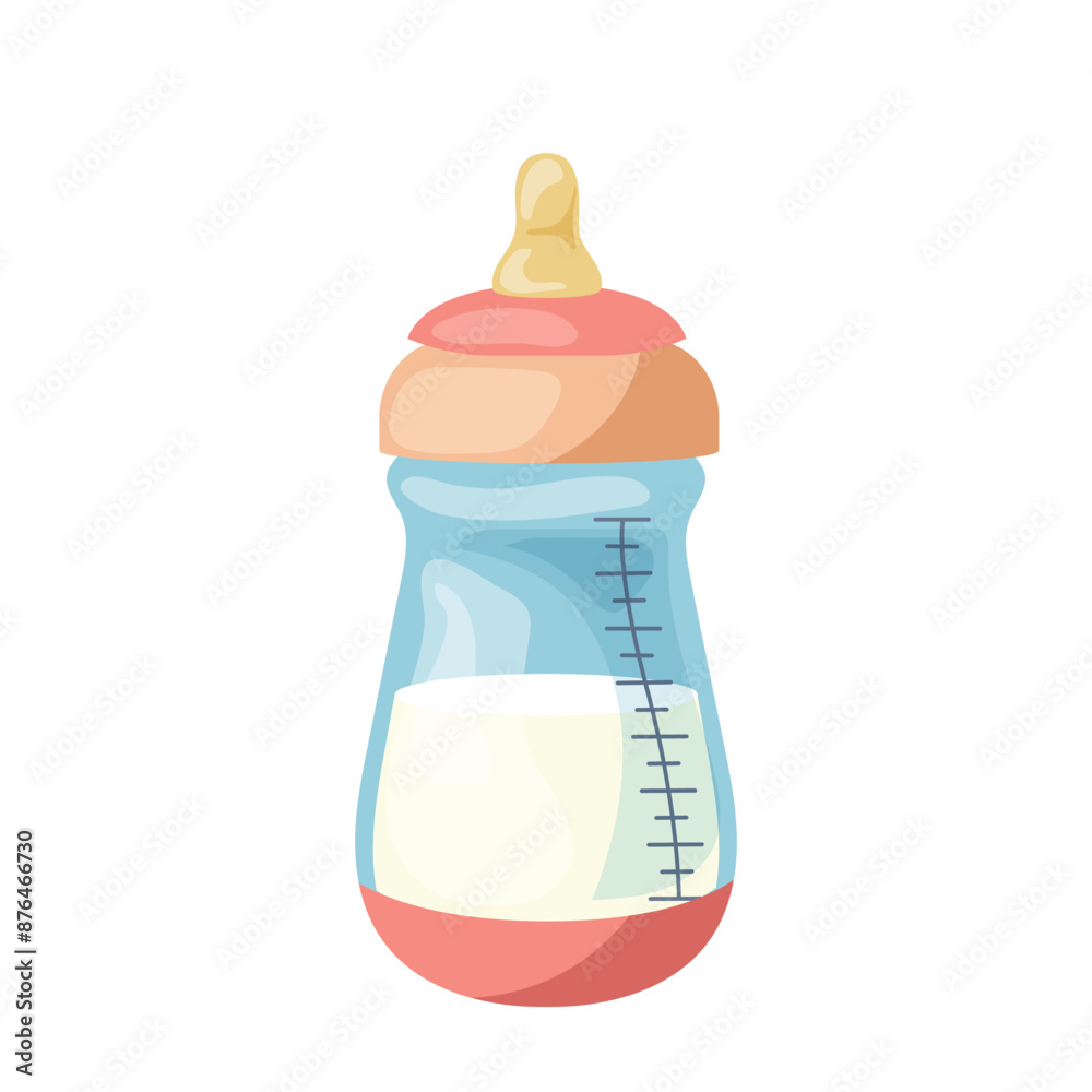 Cartoon baby milk bottle for newborn kid feeding with latex pacifier and measurement scale volume Cartoon baby milk bottle for newborn kid feeding with latex pacifier and measurement scale volume