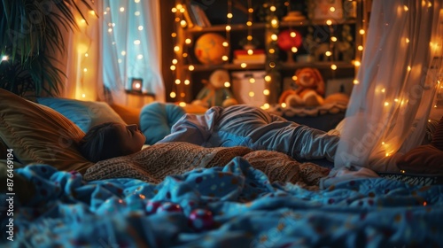 Cozy Hideaway Magical Pillow Fort Adventure with Fairy Lights and Plush Toys photo