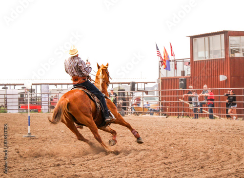 Εκτύπωση καμβά Cowboy Riding In Rodeo Showing Off His Skills