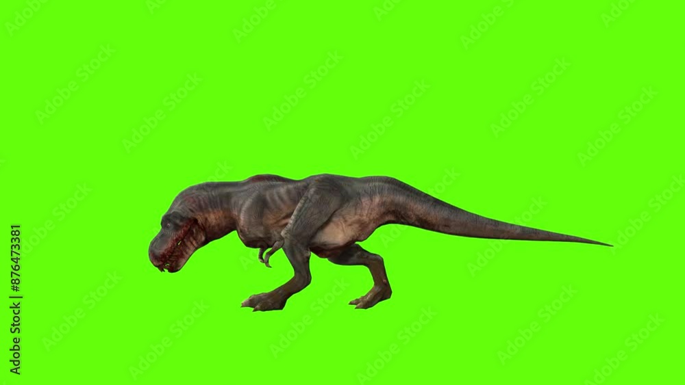 T-rex momma dinosaur climb down green screen animation 3D rendering T-rex momma dinosaur climb down green screen animation 3D rendering