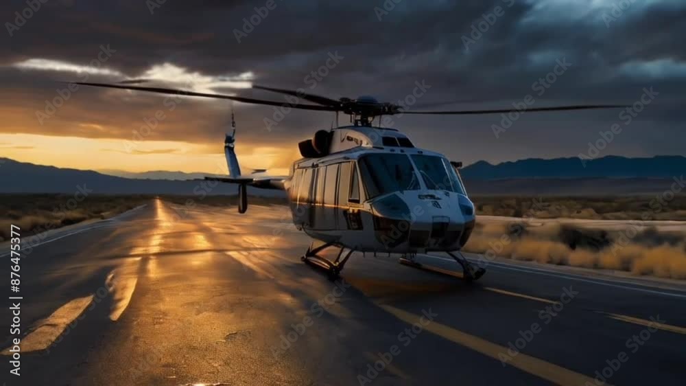 helicopter in sunset , video helicopter in sunset , video