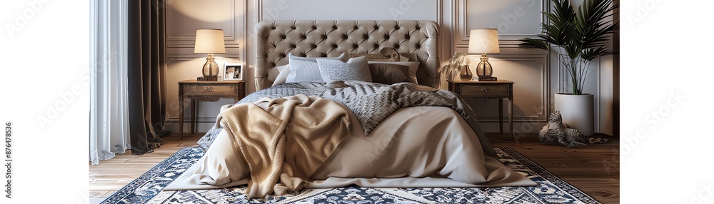Obraz premium Cozy Bedroom Interior Design.