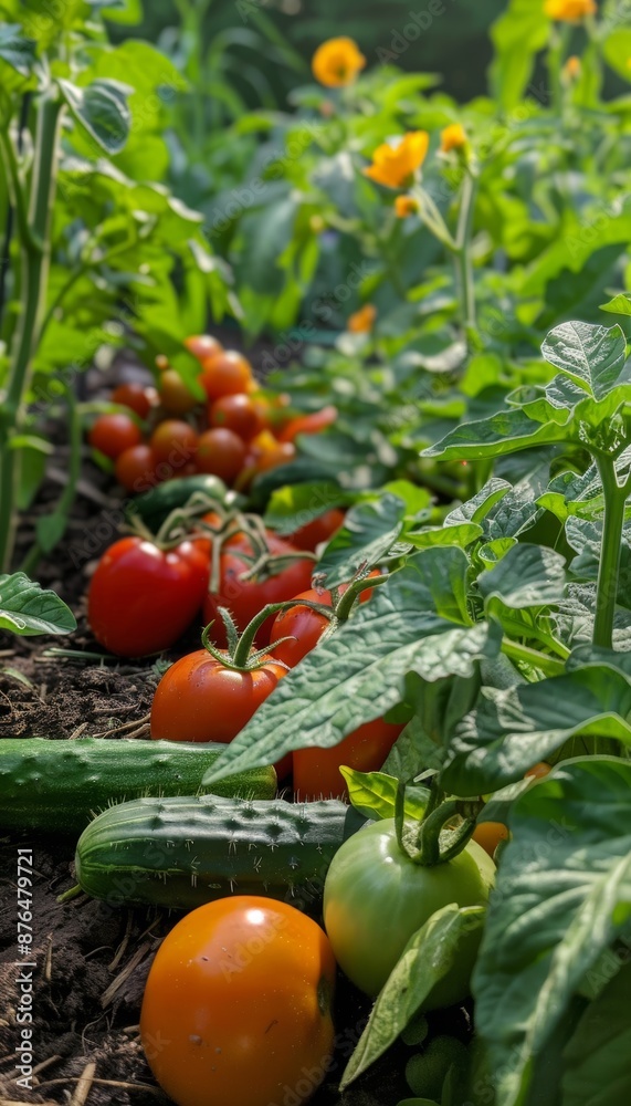 Vibrant Summer Vegetables in a Sunlit Garden for Fresh, Organic Produce Vibrant Summer Vegetables in a Sunlit Garden for Fresh, Organic Produce