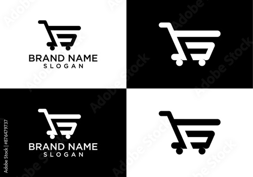 FG or F Letter Shopping Cart Logo Vector