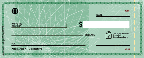 blank check with free space for writing. blank check - vector illustration	