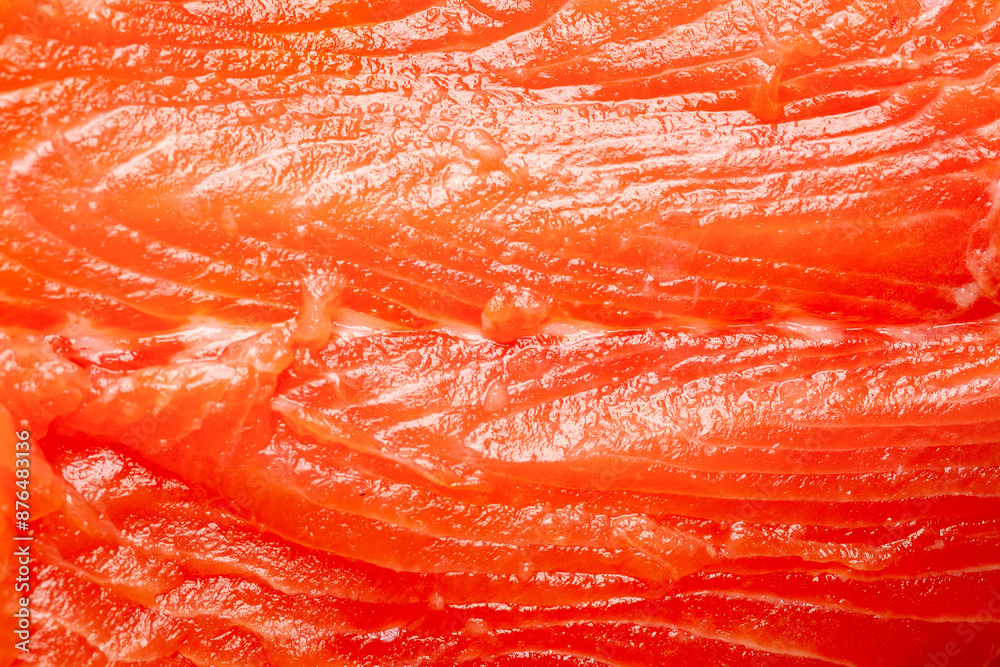 Salmon texture. Texture of fresh salmon fillet close-up. Selective focus