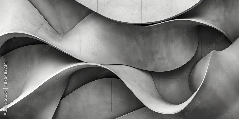 Abstract fluid concrete waves modern form contemporary architecture fluidity design concept
