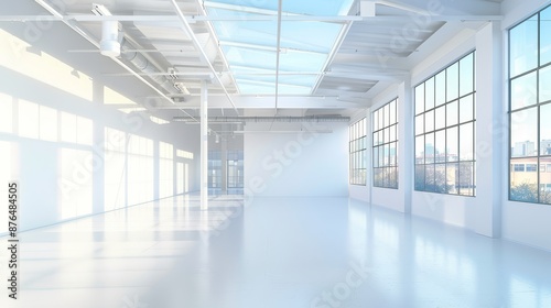 Wallpaper Mural Bright, minimalistic room with a large window and skylight, flooded with natural light. Perfect for architectural or real estate themes. Torontodigital.ca