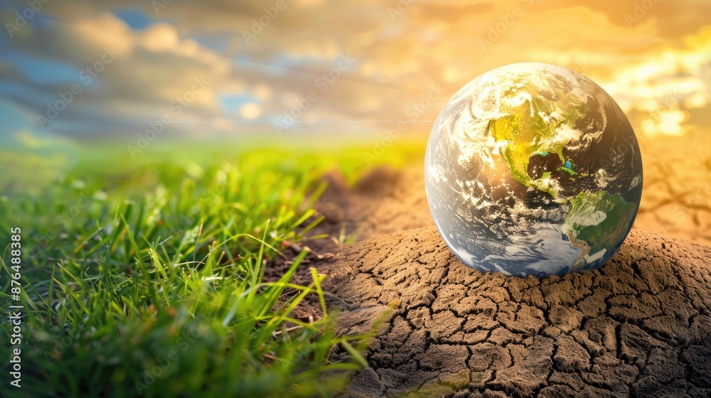 Concept of World Environment Day with Globe and Climate Crisis Background Concept of World Environment Day with Globe and Climate Crisis Background