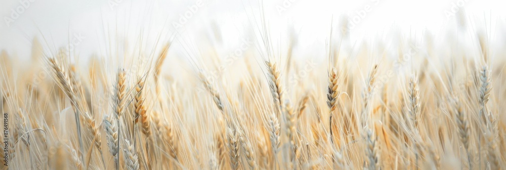Sprawling wheat field under clear sky, detailed image highlights texture, color Embodies countryside Sprawling wheat field under clear sky, detailed image highlights texture, color Embodies countryside