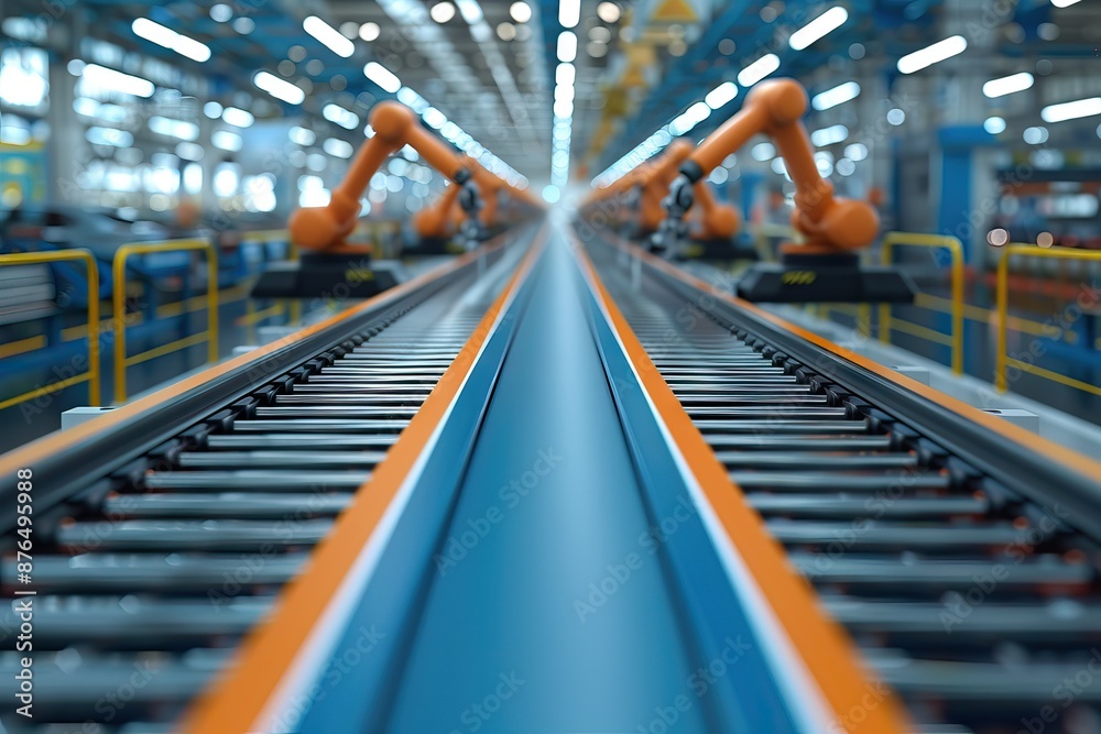 Robotic Assembly Line. Generative AI Robotic Assembly Line. Generative AI