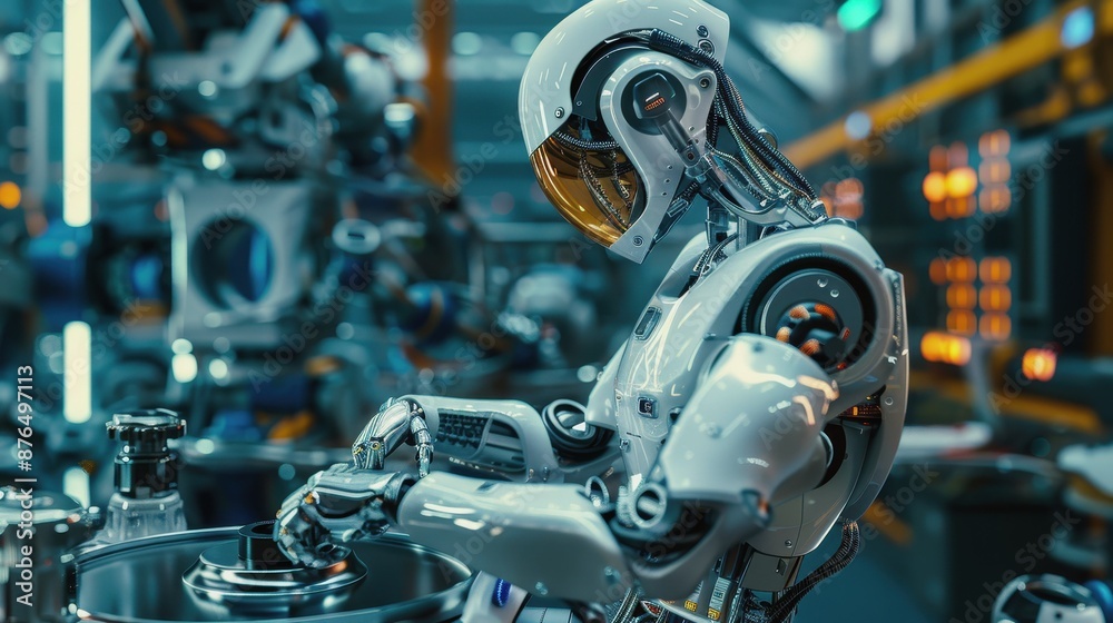 Fototapeta premium Machine Builder's Day. high-tech engineering. high-tech robotics. technologies of the future.