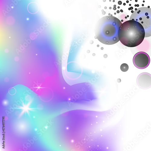 Unicorn Background. Pink Girl Gradient. Rainbow Invitation. Holographic Colorful Effect. Purple Blurred Hologram. Blue Magical Pattern. Kawaii Glitter. Candy Unicorn Background.