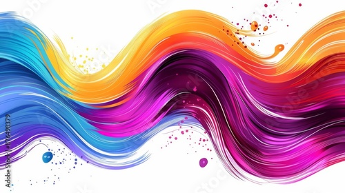 a of hair gloss, styling aid, flat design, vibrant palette, isolated on white background