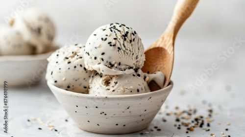 Vanilla Ice Cream with Black Sesame Seeds