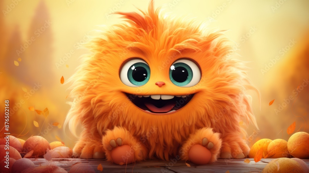 Cute 3D cartoon monster