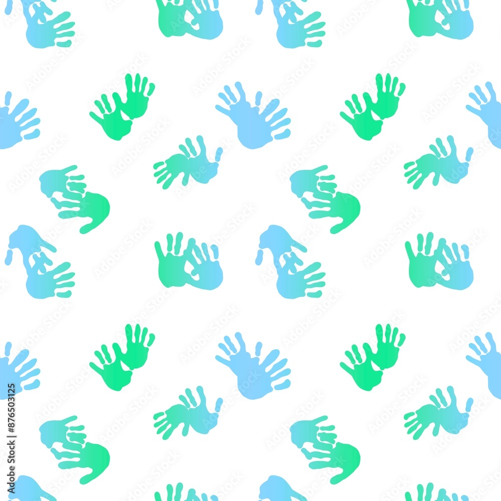 Handprint paint spots seamless abstract pattern for fabrics and linens Handprint paint spots seamless abstract pattern for fabrics and linens