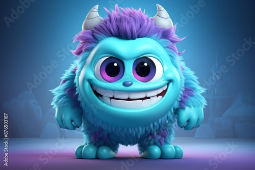 Cute 3D cartoon monster
