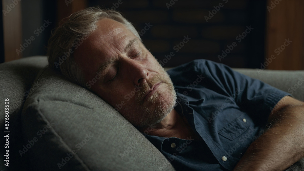 man sleeping on couch taking a nap during the day man sleeping on couch taking a nap during the day