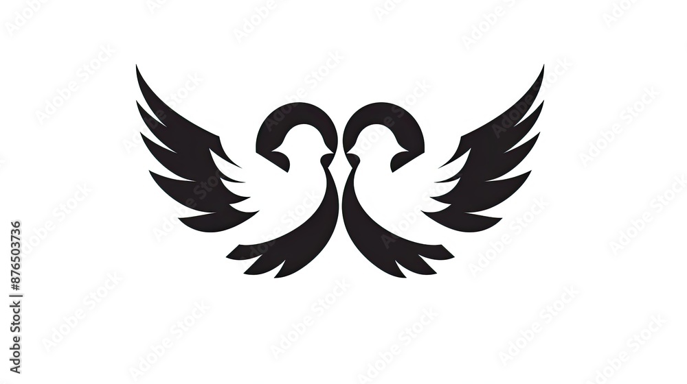 Obraz premium silhouette of two doves 