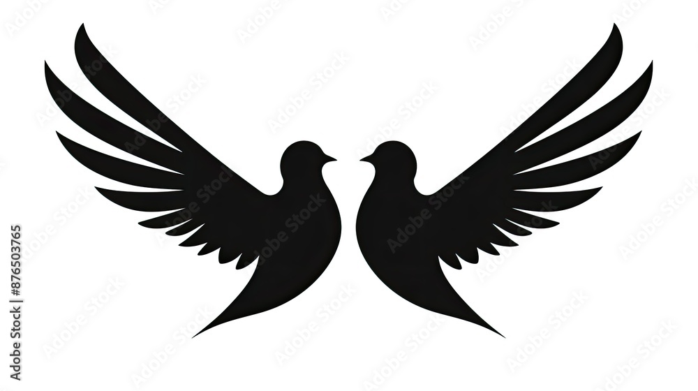 Obraz premium silhouette of two doves carrying