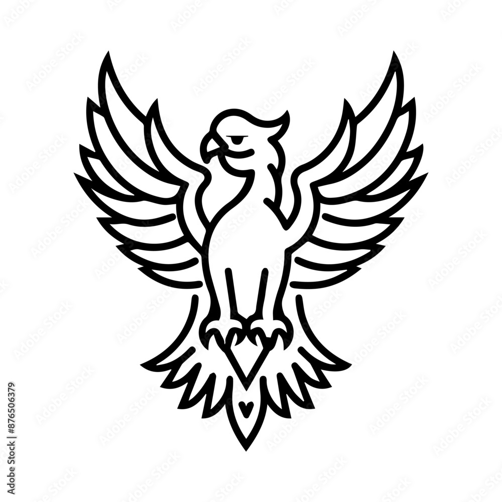 Griffin icon or modern line symbol. Vector line art and icon design with bold outline. Black and white Pixel Perfect minimalistic symbol isolated white background. Silhouette simple thin sign Griffin icon or modern line symbol. Vector line art and icon design with bold outline. Black and white Pixel Perfect minimalistic symbol isolated white background. Silhouette simple thin sign